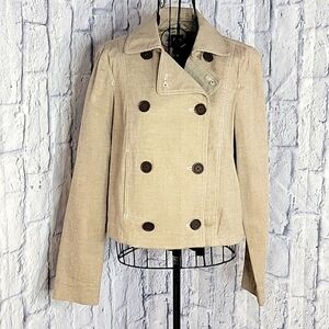 GAP Light Brown Double Breasted Crop Jacket Medium‎